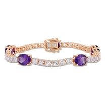 Everly Women's Amethyst Topaz Rose Gold Plated Tennis Bracelet