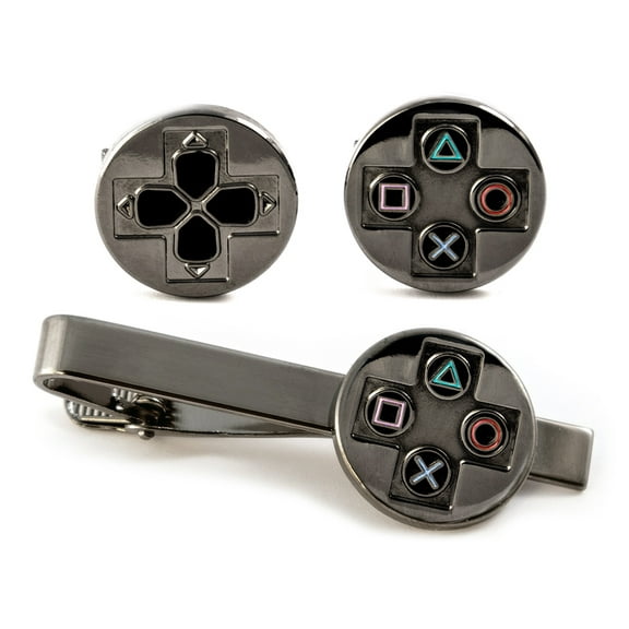 Playstation Cufflinks, PS4 Controller Tie Clip, PS5 Gamer Mens Jewelry Cuff-Links, Retro Gaming Groomsman Tie Bar, Groomsmen Wedding Gifts