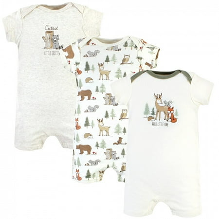 

Hudson Baby Infant Boy Cotton Rompers Forest Animals 9-12 Months