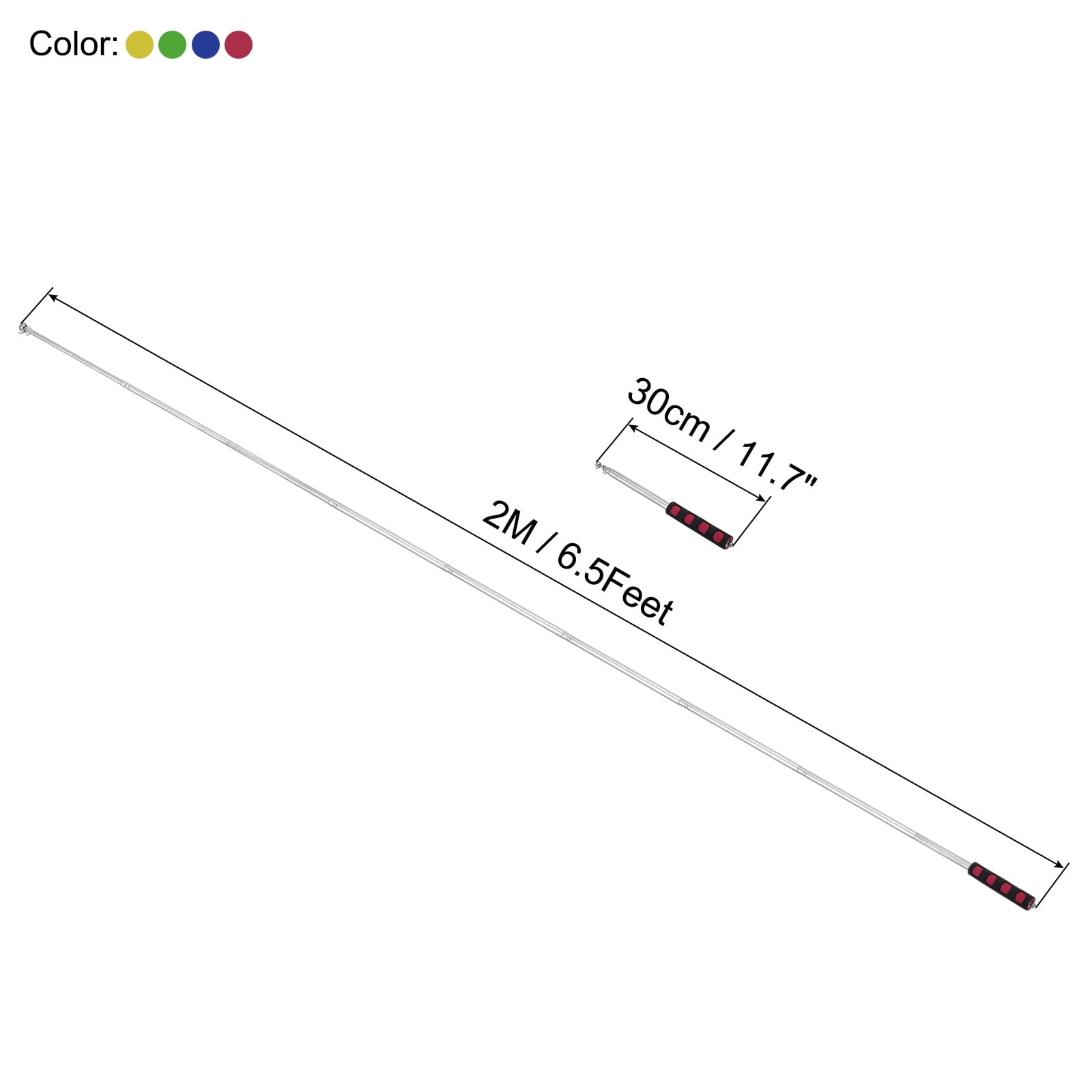 Unique Bargains Telescopic Handheld Flagpoles Pointer Stick with Sponge Handle 2M/6.5ft