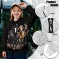 thumbnail image 6 of Uorisanigo Kids Sweatshirt Girls Half Zipper Sweatshirts Lightweight Western Horse Long Sleeve Pullover Tops for Vacation Shopping Exercise Wear, Oversized Athletic Shirts Tops, 6 of 7