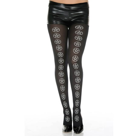 

Star pentagon print pantyhose 37266-BLACK/WHITE