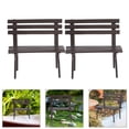 thumbnail image 2 of 2pcs Mini Park Bench for Doll House Decoration Small Garden Furniture Micro Landscape Model, 2 of 8