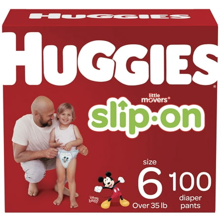 Huggies Little Movers Slip-On Diaper Pants, Size 6, 100 Ct