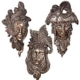 thumbnail image 2 of AFD Bronzed Masks On Stand Set of 3, 2 of 2