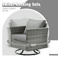 thumbnail image 3 of Ovios 9 Pieces Outdoor Patio Furniture with 30Inch Gas Fire Pit Table CSA Approved Grey Wicker Conversation Set with 360 Degree Swivel Rocking Chair, 3 of 6