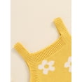 thumbnail image 5 of FEORJGP Toddler Baby Girl One-piece Knit Rompers Infant Casual Sleeveless Jumpsuits Floral Print Bodysuits Knitwear Square Neck Cami Overalls Kids Newe Cozy Summer Clothes for Daily Vacation, 5 of 6