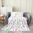 thumbnail image 1 of Erosebridal Happy Easter Flannel Blanket 40x50,Rabbit Butterfly Flower Sherpa Throw,Animal Decor, 1 of 5