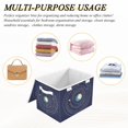 thumbnail image 6 of Yayeee Collapsible Cube Storage Bin with Lid Fabric Closet Decorative Basket with Handles, Beige Cat Planet, 6 of 7