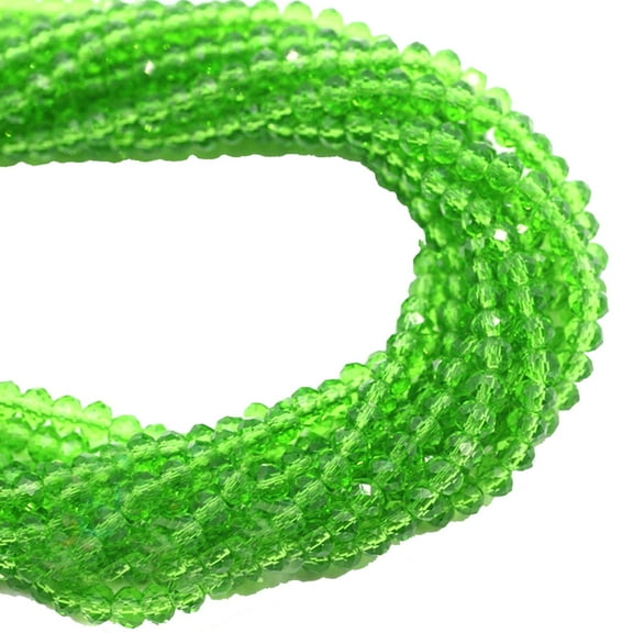 EXHUMKY 150 Pieces Green Faceted Glass Beads for Jewelry Making Necklace Craft Supplies