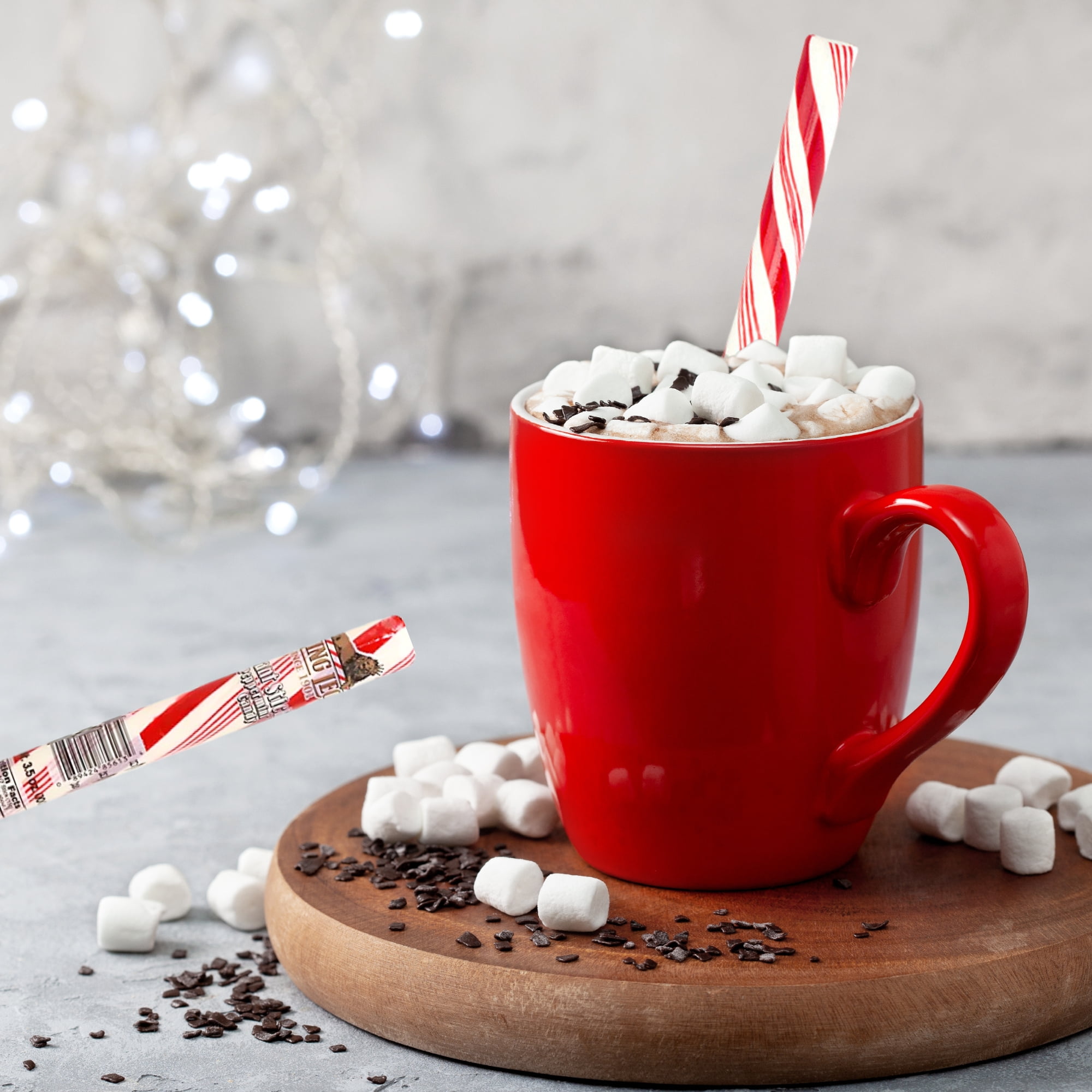 King Leo Giant Peppermint Stick 3.5 oz 2 Pack, Classic Christmas Hard Candy Jumbo Red and White, Stocking Stuffers Holiday Gifts Hot Chocolate Party Favors w/ Bonus Snoep in Beperkte Oplage