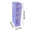 thumbnail image 2 of Pen Holder 4 Compartments Plastic Desk Organizer Multi Functional Pen Holder Box Desktop Stationary Organizer, 1.97x3.54x7.99" 4 Grid Vertical Desk Organizer Pen Holder Storage Caddy,Purple, 2 of 4
