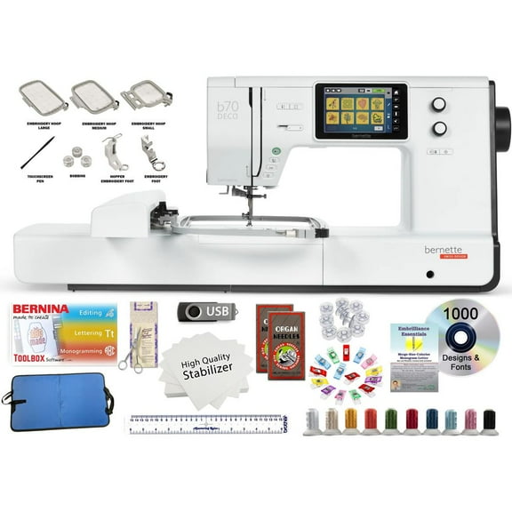 Bernette b70 Computerized Embroidery Machine w/Exclusive Bundle