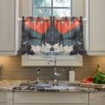 thumbnail image 2 of Yayeee Kitchen Curtains Tier Pair Light Filtering 27"x24" Rod Pocket Short Cafe Window Panel, Mountains at Dawn, 2 of 7