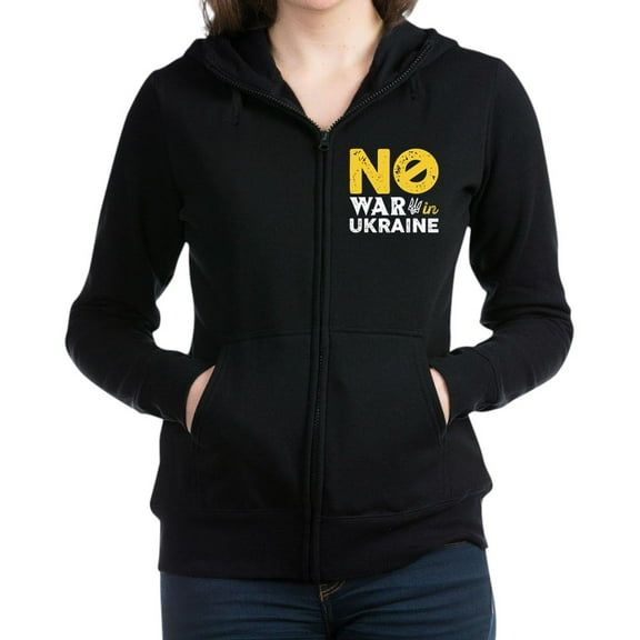 CafePress - No War In Ukraine Women's Zip Up Hoodie - Women's Zip Hoodie
