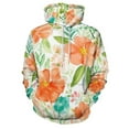 thumbnail image 3 of Watercolor Floral Summer Peach Blooms Oversized Hoodies For Woman Pullover With Pocket Comfortable Fation Pullover Hoodie S-5XL, 3 of 4