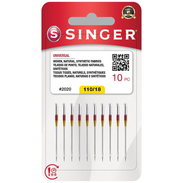 Agujas de Coser SINGER 2020 Tamaño Universal 110/18 Paquete de 10