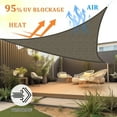 thumbnail image 2 of NAWAY Curved Triangle Custom Sun Shade Sail 7'X7'X7' Permeable Canopy Sand for Patio Garden Yard Deck Pergola,Brown, 2 of 6