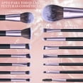 thumbnail image 4 of Set de Brochas de Maquillaje, 14 Piezas, con Espejo LED Recargable, Port&aacute;til, Negro (Negro), 4 of 6
