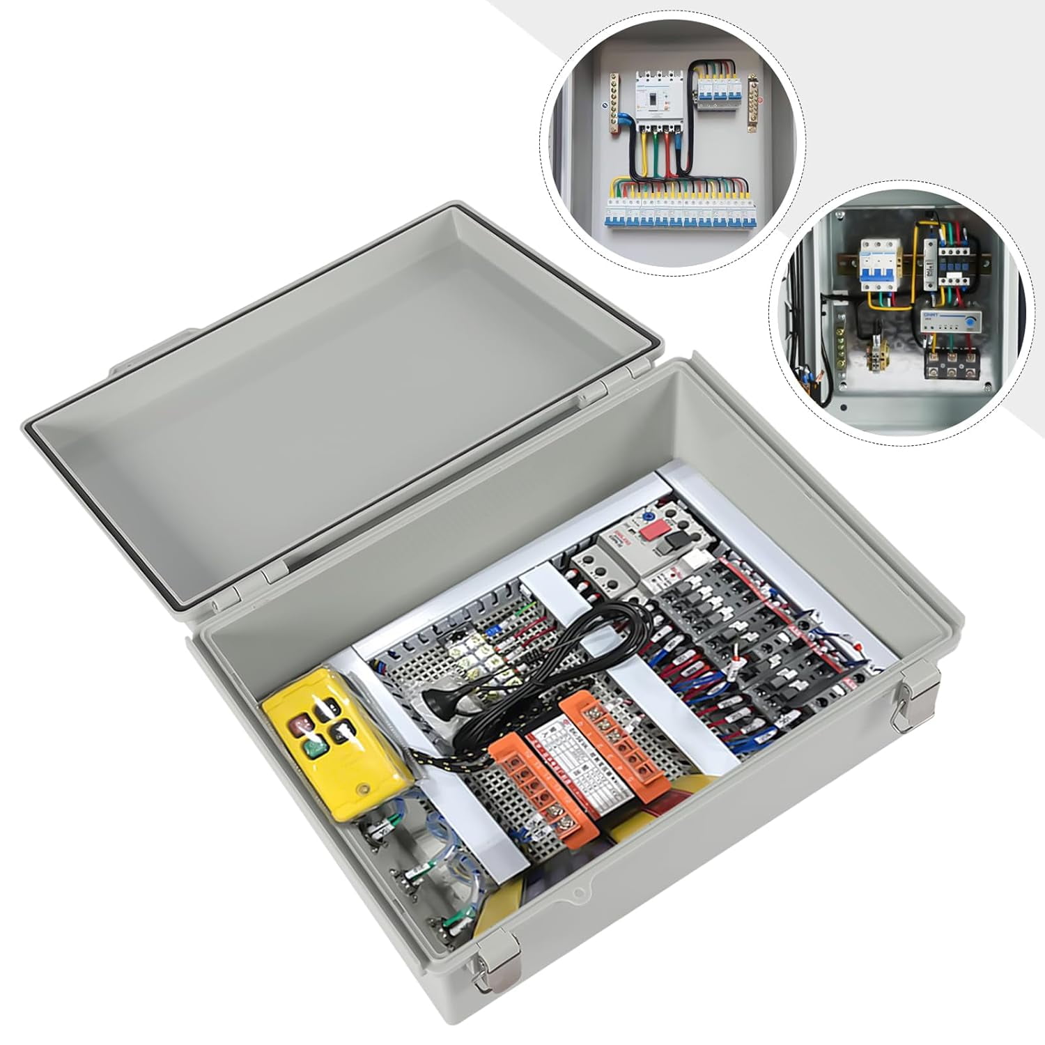 Latch Junction Box with Mounting Plate, IP67 Waterproof ABS Plastic Electrical Project Box, Outdoor Junction Box for Power Project, Dustproof, 15"x11"x5.1" (Clear)