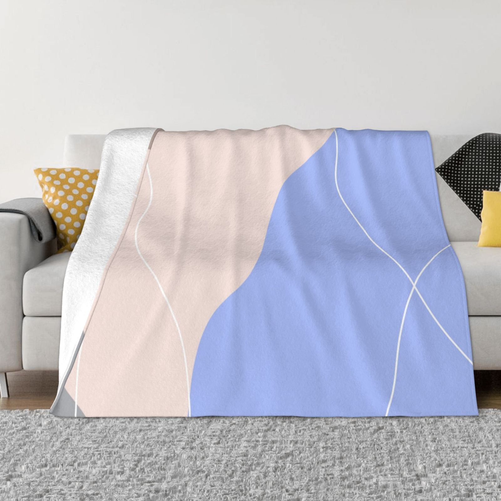Super Soft AntiPilling Flannel Bed Blankets, Boho Pastel Art Cozy