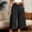 Black, variant on Women Plus Size Solid Loose Culotte Capri Pants, Elastic High Waist Front Pleated Wide Leg Cropped Trousers with Side Pockets Spring Summer Casual Vacation Bottoms Blue XL(XL)