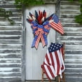 thumbnail image 3 of Patriotic Wreath for Front Door, 4th of July Wreath with USA Flags for Memorial Day Independence Day Veterans Day Upstairs Wreath Front Door Decoration Hanging Ornaments, 3 of 9