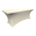 thumbnail image 1 of LA Linen Rectangular Spandex Tablecloth, 72 by 30 by 30-Inch, Ivory, 1 of 4