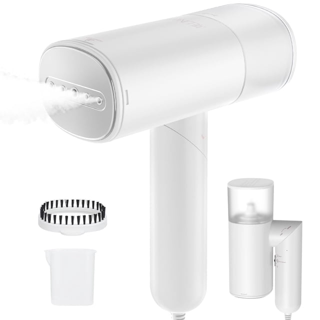 Vaporizador portátil JIELINWEE 1200 W, 150 ml, tanque de agua 120 V, blanco