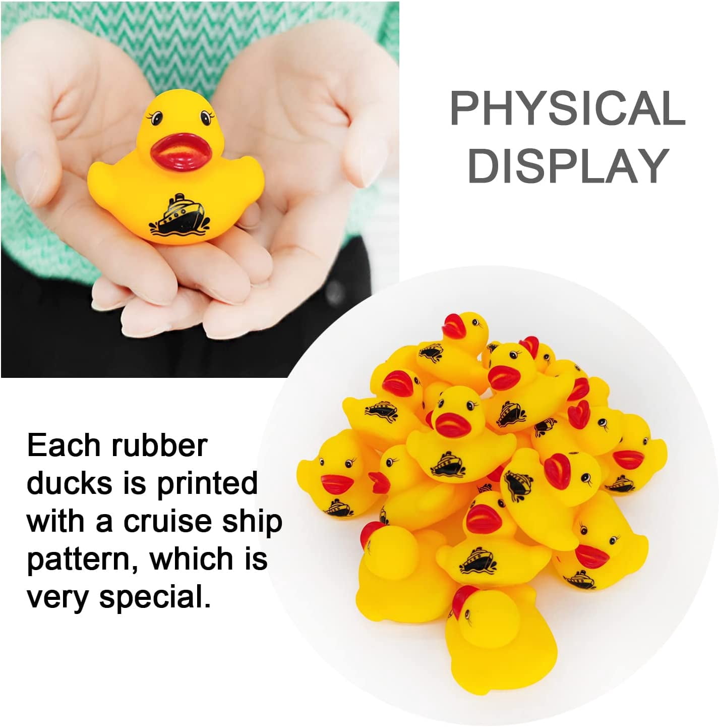 Cruising Rubber Ducks for Cruising, Ducking Games Card, 20 Rubber Ducks, 20 Duck Tags, 20 RubberBands, 3 x 4.7 Inch, Suitcase Shape Design Duck Tags