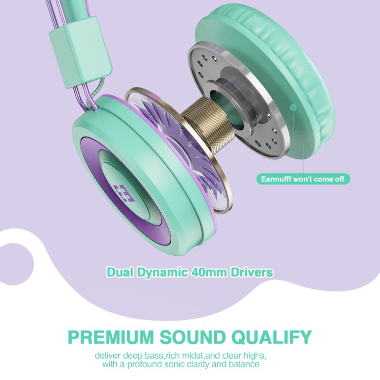 Adjustable Wired Kids Headphones, Foldable, Stereo, 3.5MM