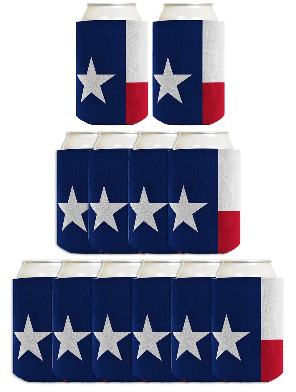 HOUSE OF PARTY 4th of July Can Koozies | 6PCS Beer Can Coolers Sleeves Bulk  for Soda Drink Bottles | Red White Blue Patriotic Fourth of July Can