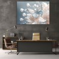 thumbnail image 6 of Mudket Framed Canvas Wall Art Ready to Hang, Silver Butterfly Cream Floral Pearl Branch Print, Glam Botanical Wall Decor Canvas Artwork for Bedroom Living Room, Flower Pictures - 12"L x 8"W, 6 of 10