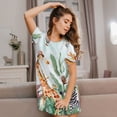 thumbnail image 3 of Haiem Animals-1 Print Women’s Short-sleeved Nightdress – Comfortable and Loose-Fit Sleepwear, Soft Cotton Sleep Shirt for Relaxing, Casual Nightdress, 3 of 6