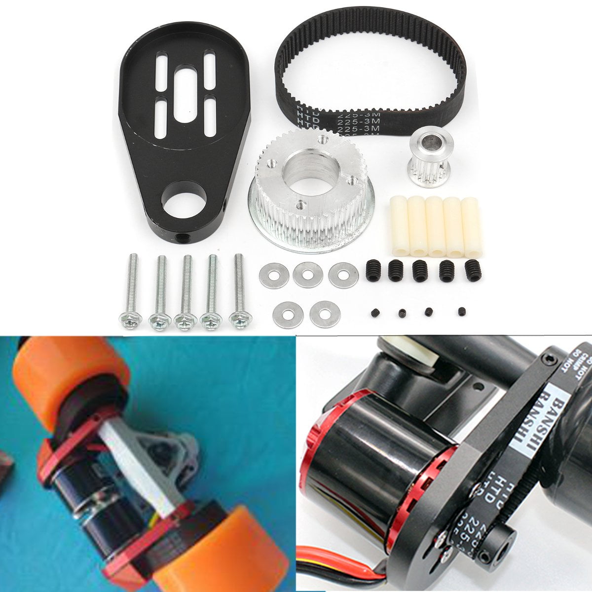 Diy Electric Skateboard Kit Set Parts Pulleys Motor Mount For 80mm Wheels Walmart Canada