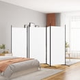 thumbnail image 1 of vidaXL Freestanding 5-Panel Room Divider, White Fabric, 433x180 cm, 1 of 5