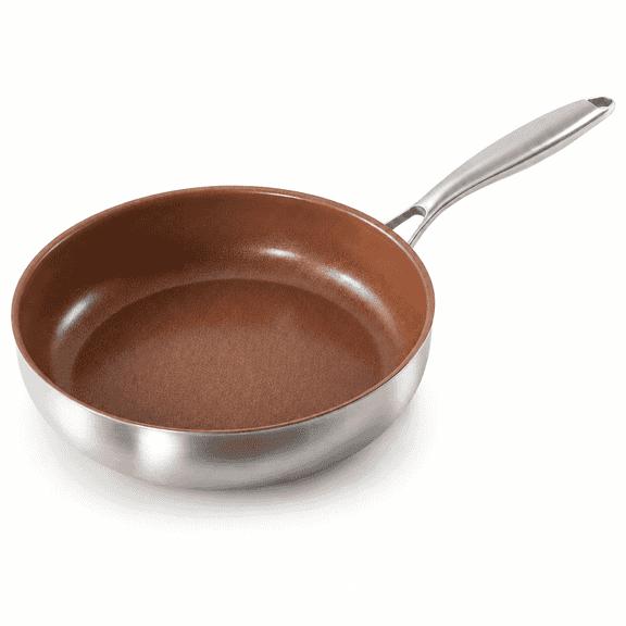 Titanium Ceramic Nonstick Frying Pan – Tri-Ply Stainless Steel Skillet, 10 Inch, Induction Compatible, Oven Safe to 500°F, Reinforced with Titanium, Compatible with All Stovetops