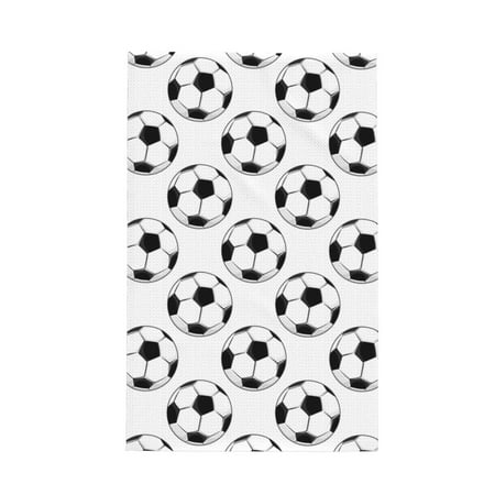 

Absorbent Kitchen Towels White Soccer Balls Football Quick Drying Dish Towels for Kitchen Drying Soft Hand Towels with Lanyard for Kitchen Decor