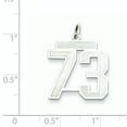 thumbnail image 2 of Sterling Silver Silver/Rhodium-Plated Satin Number 73 Charm (22 X 18) Made In United States qpm73, 2 of 2