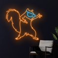 thumbnail image 2 of Handmadetneonsign Dancing Squirrel Neon Sign, Squirrel Glasses Neon Light, Chipmunk Led Light, 2 of 5