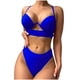 thumbnail image 1 of Traje de baño de 2 piezas para mujer, trajes de baño para mujer, traje de baño de mujer, bikini de color liso con aberturas, 1 of 4