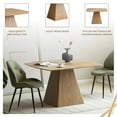 thumbnail image 5 of LeisureMod 47" Square Dining Table in Ash Wood Veneer with Tapered Rectangular Iron Pedestal Base Easy Assembly Seats 4 Person for Kitchen, Office, and Cafes Zephry Collection in Natural Wood, 5 of 14