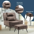 thumbnail image 5 of Andeworld Upholstered Accent Chair with Ottoman, Pillow, Grey, 5 of 7