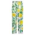 thumbnail image 5 of Watercolor Lemons Leafy Design Winter Female Pants Flannel High Waist Women Pants Lady Warm Straight Leg Plush Trousers, 5 of 7
