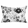 thumbnail image 2 of Vintage Flowers Throw Pillow Cover, Pillowcase Protectors with Zipper, Breathable Decorative Lumbar Pillow Case Cover, Black White Farmhouse Floral Plants Pillow Shams for Couch Sofa 12x20Inch, 2 of 8