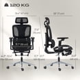 thumbnail image 2 of Ergonomic Mesh Office Chair with 6D Armrests, Adjustable Headrest & Lumbar Support, 135° Recline with Footrest, Black Computer Desk Chair for Home Office and Study Room, 2 of 7