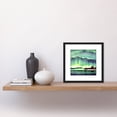 thumbnail image 2 of Northern Lights Snow Mountain Lake Norway Vibrant Sky Red Barn Square Wooden Framed Wall Art Print Picture 8X8 Inch, 2 of 4