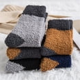 thumbnail image 4 of Fuzzy Socks Soft Cozy 5 Pairs Thickened Crew Socks Fluffy Socks Sleeping Socks, 4 of 10