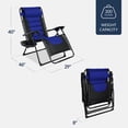 thumbnail image 2 of Best Choice Products Oversized Padded Zero Gravity Chair, Folding Outdoor Patio Recliner w/ Side Tray - Blue, 2 of 7