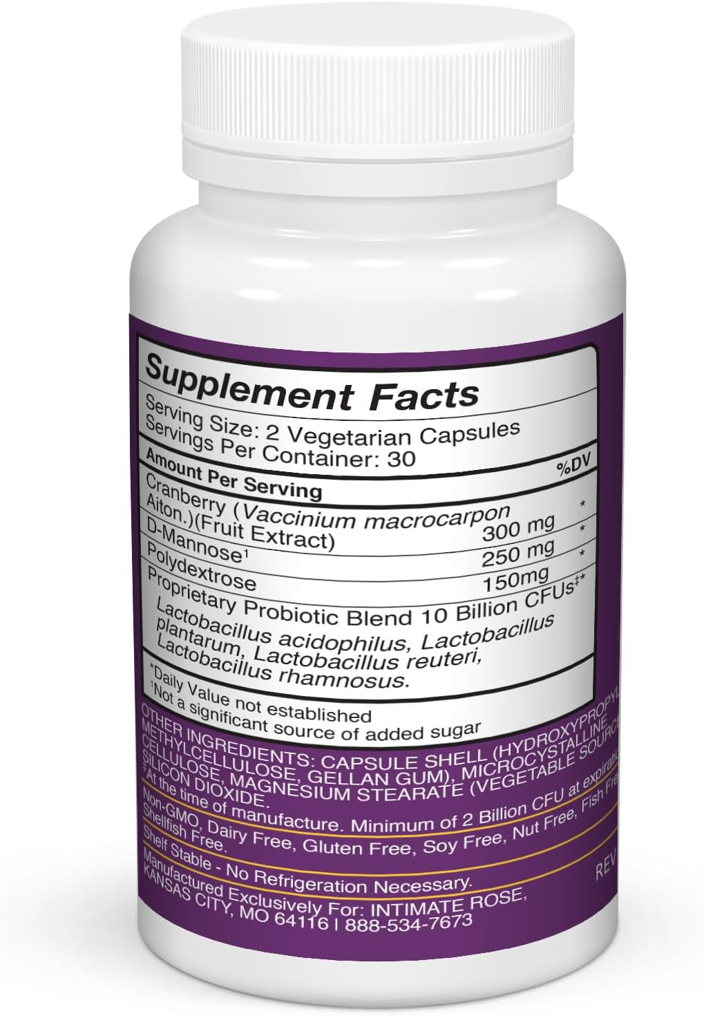 Complete Vaginal Probiotics for Women - w/Added Cranberry, D-mannose to Promote Urinary Tract, Bladder, Gut & Vaginal Health - pH Balance for Women - Support UTI, BV, YI - 3 Pack (180 Capsules)